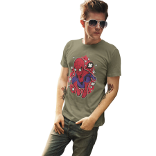 D&B Férfi/Unisex Póló PC00105 Spiderman Katonai zöld-Méret XL férfi póló