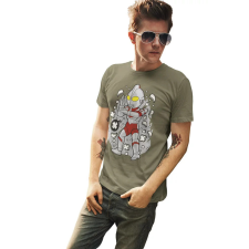 D&B Férfi/Unisex Póló PC00114 Ultraman Katonai zöld-Méret 4XL férfi póló