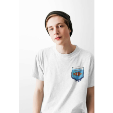 D&B Férfi/Unisex Póló PO00012 Fish Pocket Fehér-Méret L férfi póló