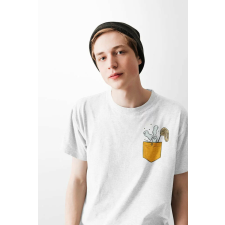 D&B Férfi/Unisex Póló PO00013 Ghost Pocket Fehér-Méret S férfi póló