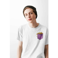  D&B Férfi/Unisex Póló PO00014 Golden Coins Pocket Fehér-Méret S