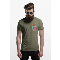  D&B Férfi/Unisex Póló PO00015 Heart Pocket Katonai zöld-Méret M