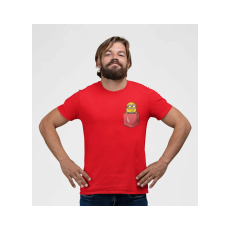  D&B Férfi/Unisex Póló PO00020 Minion Pocket Piros-Méret M