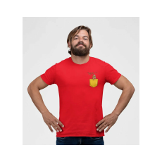  D&B Férfi/Unisex Póló PO00021 Monkey Butt Pocket Piros-Méret S