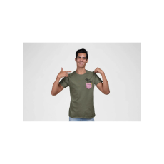  D&B Férfi/Unisex Póló PO00023 Palm Pocket Katonai zöld-Méret 4XL