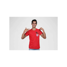  D&B Férfi/Unisex Póló PO00023 Palm Pocket Piros-Méret 4XL