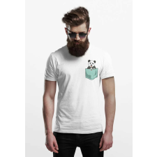 D&B Férfi/Unisex Póló PO00024 Panda Pocket Fehér-Méret 5XL férfi póló