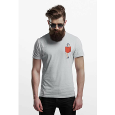  D&B Férfi/Unisex Póló PO00026 Pin Up Girl Pocket Szürke-Méret 3XL