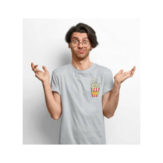  D&B Férfi/Unisex Póló PO00027 Popcorn Pocket Szürke-Méret M