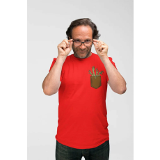  D&B Férfi/Unisex Póló PO00034 Zombie Hands Pocket Piros-Méret L