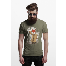  D&B Férfi/Unisex Póló ST00001 Fox Katonai zöld -Méret M