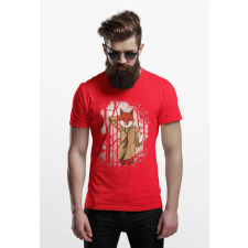 D&B Férfi/Unisex Póló ST00001 Fox Piros-Méret 5XL férfi póló