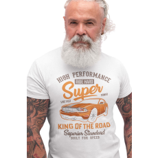  D&B Férfi/Unisex Póló ST00004 King Of The Road Fehér-Méret 4XL