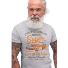  D&B Férfi/Unisex Póló ST00004 King Of The Road Szürke-Méret S