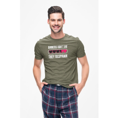  D&B Férfi/Unisex Póló ST00007 Respawn Katonai zöld -Méret 2XL