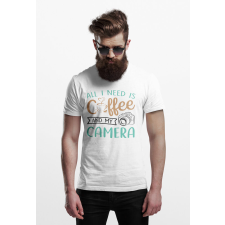  D&amp;B Férfi/Unisex Póló ST00010 Coffee Fehér-Méret S férfi póló
