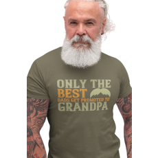  D&B Férfi/Unisex Póló ST00015 Grandpa Katonai zöld -Méret M