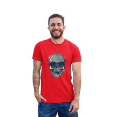  D&B Férfi/Unisex Póló ST00027 Skull Piros-Méret 2XL