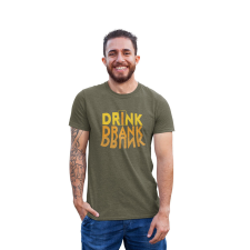 D&B Férfi/Unisex Póló ST00030 Drunk Katonai zöld -Méret M férfi póló