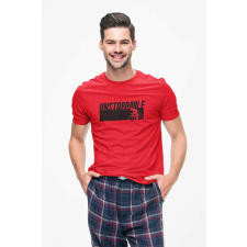 D&B Férfi/Unisex Póló ST00034 Unstoppable Piros-Méret L férfi póló