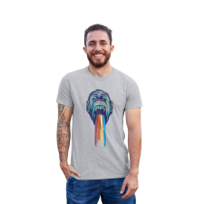  D&amp;B Férfi/Unisex Póló ST00035 Monkey Szürke-Méret L férfi póló