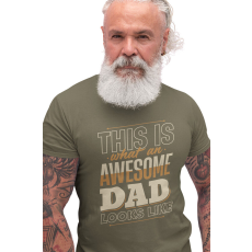  D&B Férfi/Unisex Póló ST00041 Dad Katonai zöld -Méret 2XL