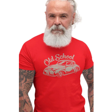 D&B Férfi/Unisex Póló ST00043 Old School Piros-Méret M férfi póló