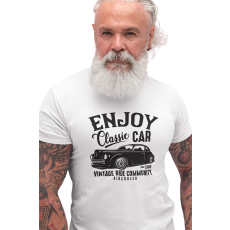  D&B Férfi/Unisex Póló ST00044 Classic Car Fehér-Méret S