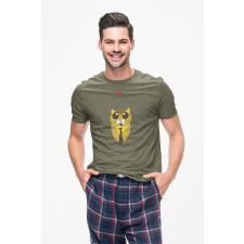 D&B Férfi/Unisex Póló ST00052 Cat Katonai zöld -Méret 3XL férfi póló