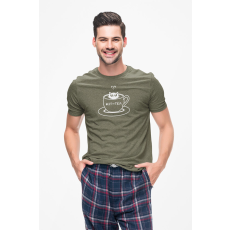  D&B Férfi/Unisex Póló ST00054 Kit-Tea Katonai zöld -Méret L