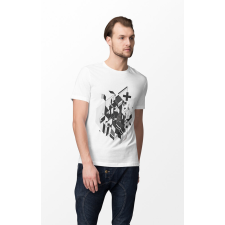  D&amp;B Férfi/Unisex Póló ST00063 Abstrakt Fehér-Méret M férfi póló