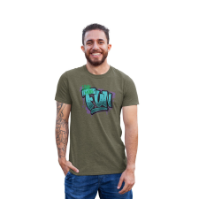 D&B Férfi/Unisex Póló ST00068 Fun Katonai zöld -Méret S férfi póló