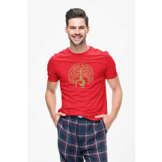  D&B Férfi/Unisex Póló ST00076-1 Yoga Piros-Méret 4XL