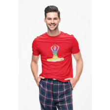 D&B Férfi/Unisex Póló ST00078 Yoga Piros-Méret 3XL férfi póló