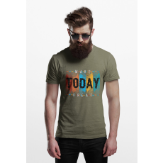  D&B Férfi/Unisex Póló ST00091 Today Katonai zöld -Méret 5XL