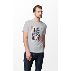  D&B Férfi/Unisex Póló ST00092 Be Positive Szürke-Méret XL