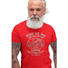  D&B Férfi/Unisex Póló ST00094 Ride Or Die Piros-Méret XL