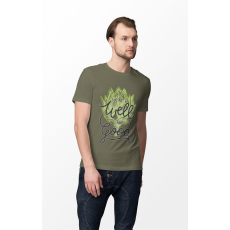  D&B Férfi/Unisex Póló ST00111 Eat Well Katonai zöld -Méret 5XL
