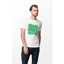 D&B Férfi/Unisex Póló ST00112 Veggies Fehér-Méret M férfi póló