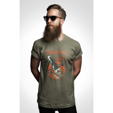 D&B Férfi/Unisex Póló ST00135 Beer Katonai zöld-Méret M férfi póló