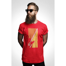 D&B Férfi/Unisex Póló ST00149 Guitar Piros-Méret L férfi póló