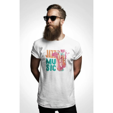 D&B Férfi/Unisex Póló ST00151 Jazz Fehér-Méret M férfi póló