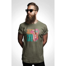  D&B Férfi/Unisex Póló ST00151 Jazz Katonai zöld-Méret XL