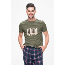 D&B Férfi/Unisex Póló ST00153 Piano Katonai zöld-Méret M férfi póló
