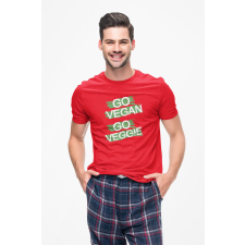 D&B Férfi/Unisex Póló ST00154 Go Vegan Piros-Méret XL férfi póló