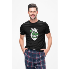  D&B Férfi/Unisex Póló ST00158 Vegan Heart Fekete-Méret S