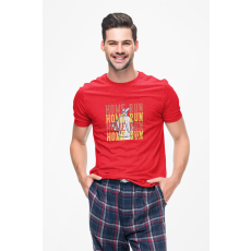  D&B Férfi/Unisex Póló ST00162 Home Run Piros-Méret 4XL