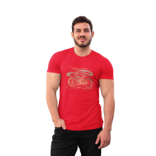 D&B Férfi/Unisex Póló ST00165 Bike Piros-Méret 2XL férfi póló