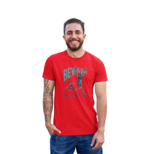  D&amp;B Férfi/Unisex Póló ST00181 Angry Dog Piros-Méret L férfi póló