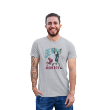 D&B Férfi/Unisex Póló ST00181 Angry Dog Szürke-Méret L férfi póló